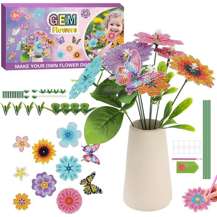 Boîte à Bijoux DIY Kit Boîte à Bijoux Diamond Painting Pour Fille 5-12 Ans - Loisir Créatif, Peinture Diamants 5D, Miroir Inclus, Cadeau Anniversaire