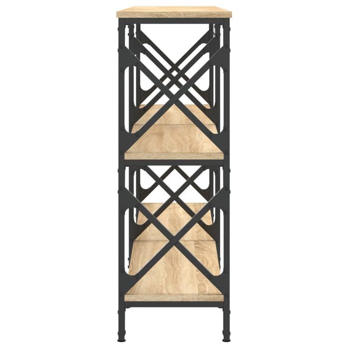 Brun Table console - CLARENCE - Meuble couloir - chêne sonoma 156x28x80 5 cm - bois dingénierie CC882
