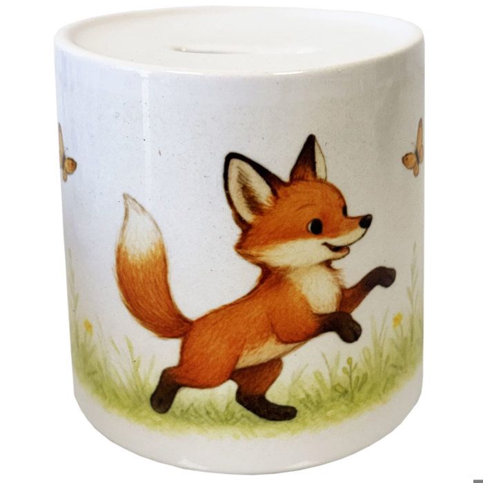 Tirelire renard en céramique 9 5 cm