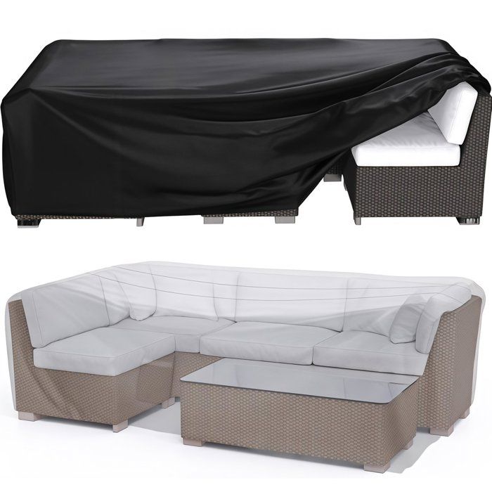 Housse imperméable pour mobilier de jardin - DEMA - Dimensions 180x120x70 cm - Noir - Polyester avec revêtement PU