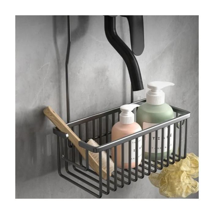 Étagère de salle de bain panier suspendu gris salle de bain douche