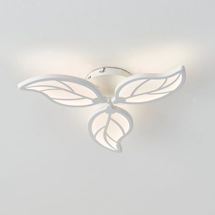 Plafonnier LED moderne - CACTOSE - 24 W - Blanc chaud 4000 K - 45 cm de diamètre - 3 feuilles acryliques