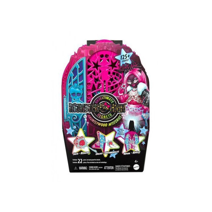 Monster High - Coffret Monstrueux Secrets Catty Noir Hauntlywood - Poupee Dressing Accessoires - Set Jouet Fille + Carte