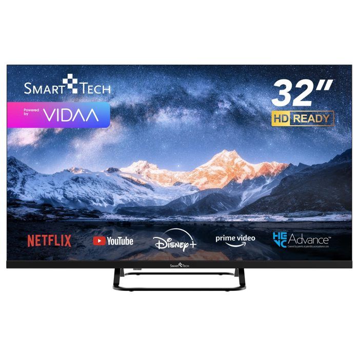 Smart Tech TV LED HD 32 Pouces (80cm) 32HV02V Smart TV VIDAA - Netflix Prime Disney+ Youtube 3xHDMI - 2xUSB