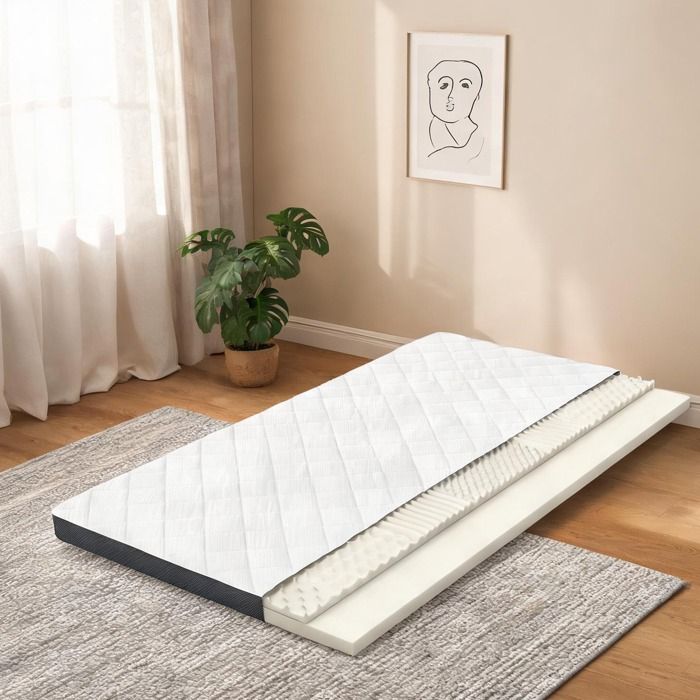 Matelas adulte 90x200 cm mousse H3 7 zones - Soutien équilibré-ferme certification Oeko-TEX