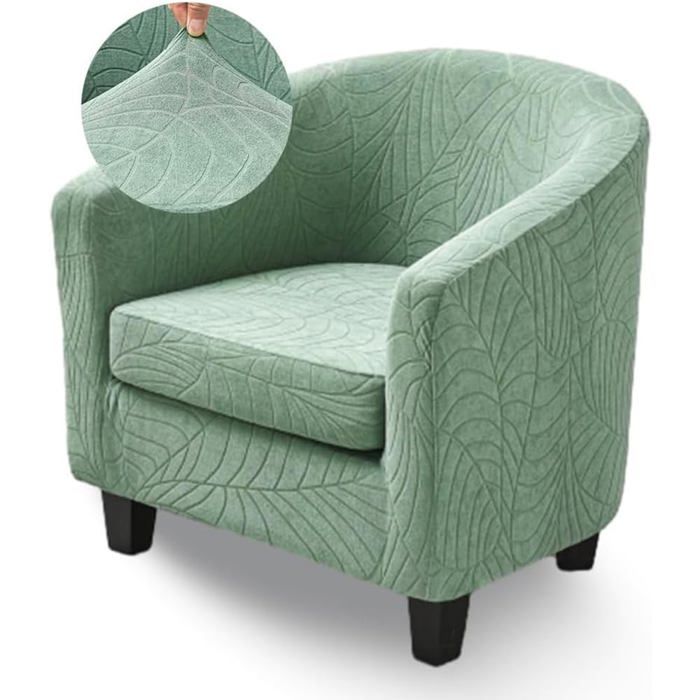 Housse fauteuil 1 place cabriolet lot 2 pièces tissu jacquard extensible polyester élasthanne antidérapant lavable machine salon bar