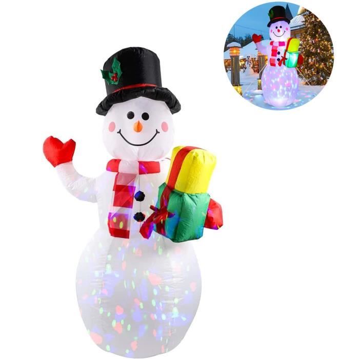 Bonhomme de neige gonflable de Noël de 5 pieds avec lumières