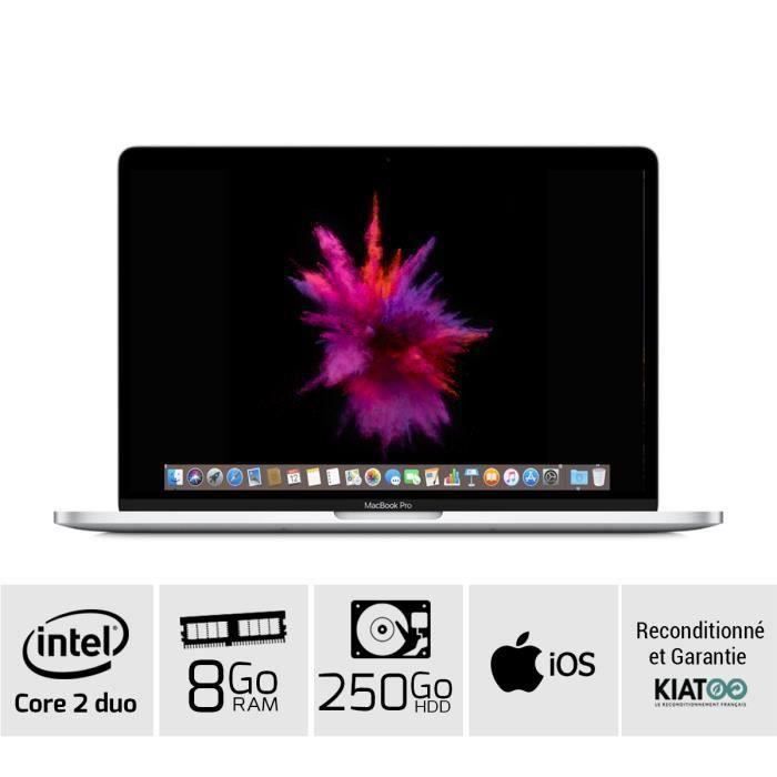 Top achat PC Portable APPLE MACBOOK PRO 13 Gris A1278 core 2 duo 8 go ram 250 go HDD disque dure clavier QWERTY pas cher