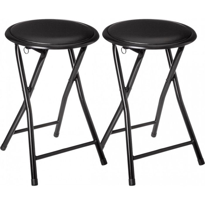 Tabouret pliant en PVC Elisa Atmosphera - Noir - Par 2 - Noir -