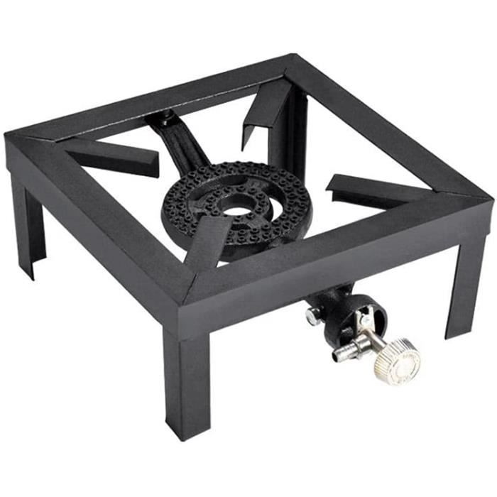 Réchaud De Camping 2 Brûleurs 8000W En Fonte - Autoportant - Pour Gaz (bouteille Non Incluse) - Idéal Pique-nique, Randonnée, Jardin