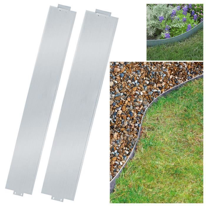 Bordure De Gazon Bordure De Jardin Protection Des Plantes Cour Acier 100x18cm 100m Argent 96136580