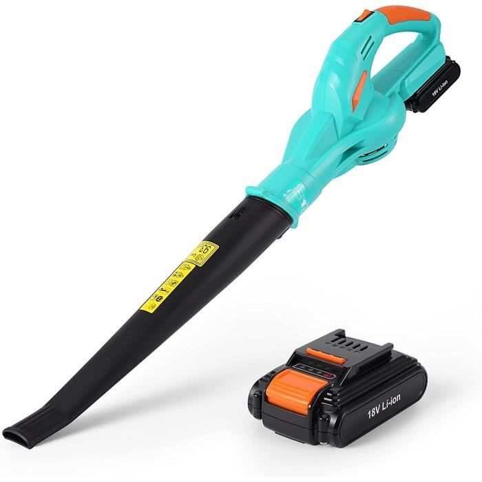 Leisch Life Souffleur De Feuilles électrique Sans Fil, 21 V Avec Batterie 2,0 Ah Et Chargeur, 2 Modes De Vitesse, Souffleur De Feuilles Léger Alimenté Par Batterie Pour L'entretien De La Pelouse