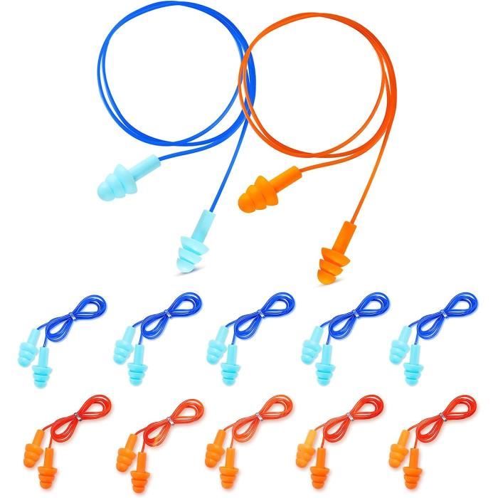 Lot De 6 Bouchons D'oreille Anti-bruit En Silicone Réutilisables - Neuf Pour Natation, Travail, Sommeil