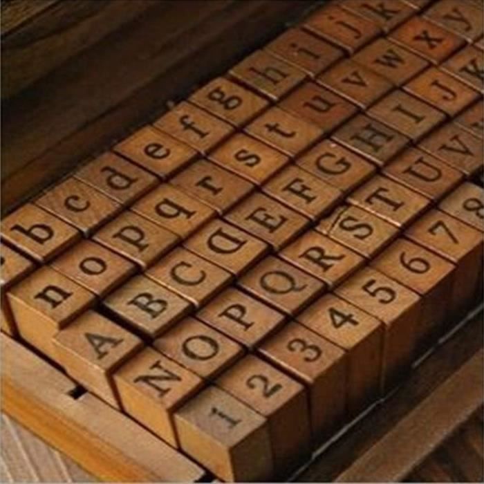Tampons Alphabet, 40 Pièces De Tampons En Caoutchouc En Bois - Ensemble De Lettres Majuscules, De Chiffres Et De Symboles - Beaux-Arts Et Loisirs Créatifs