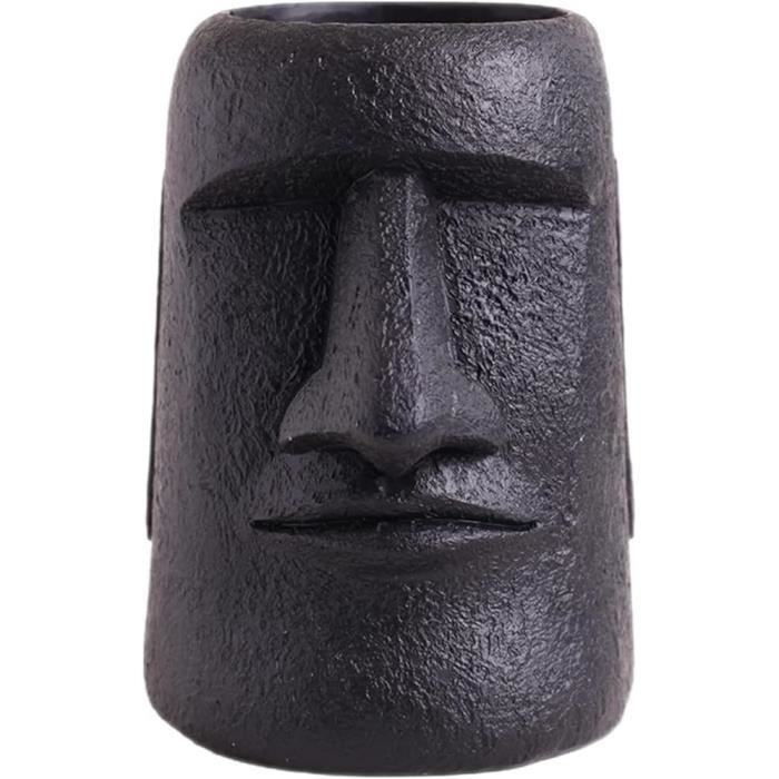 Statue Moai Île De Pâques Résine - Décoration Voiture Bureau Jardin 13x9x5cm - Style Nordique