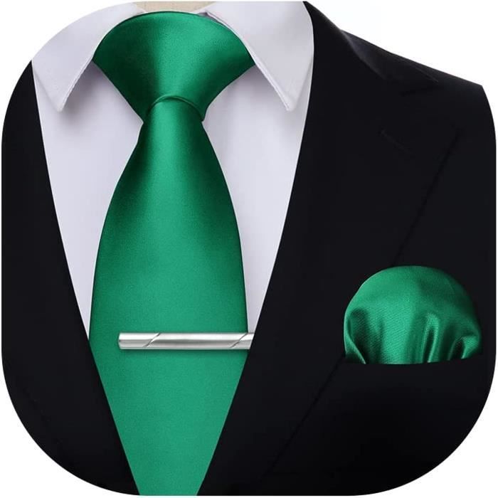 Ensemble Cravate Et Pochette Homme Uni - Cravate Mariage Et Mouchoir Élégante