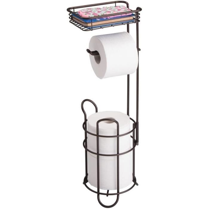 Mdesign Argenté Métal Porte Papier Toilette Sur Pied MDesign - 3