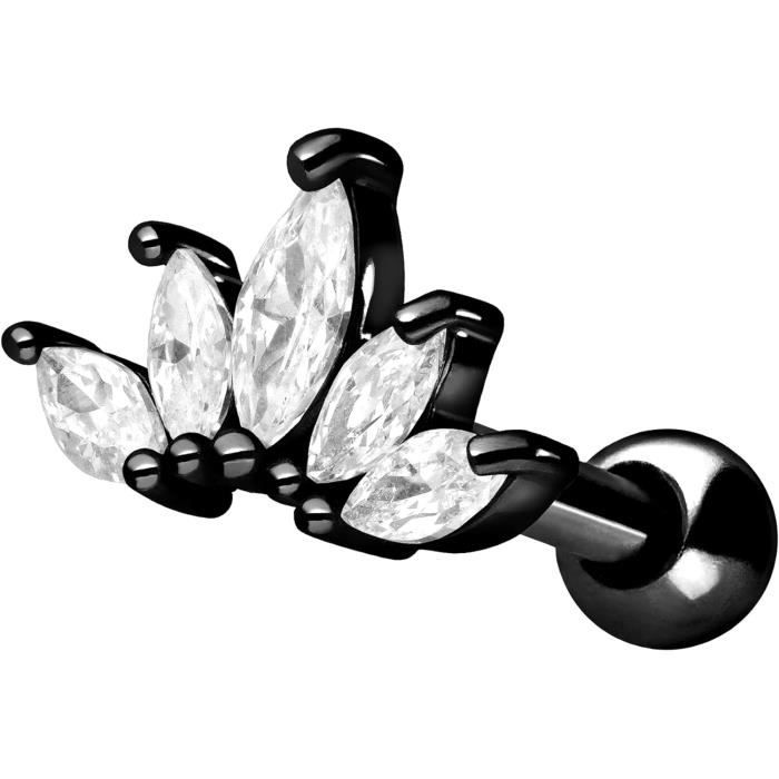 Piercing d'oreille en acier chirurgical - Fleur de lotus - Piercing