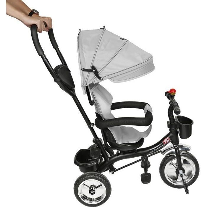 Tricycle Évolutif pour enfants Gris 3 roues Pneu en caoutchouc