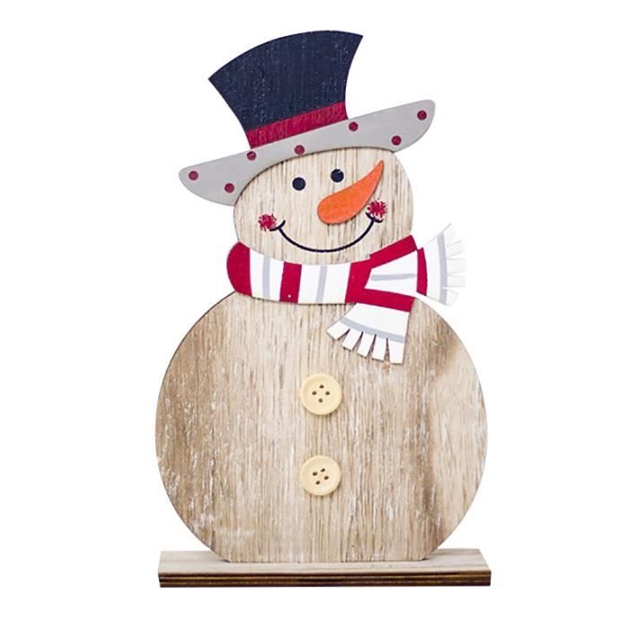 Bonhomme de neige Décorations de Noël en bois Ornements Formes Artisanat Cadeaux de Noël zo4956