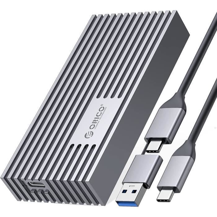 Boîtier SSD NVMe M.2 40Gbps USB-C PCIe3.0x4 Adaptateur Thunderbolt 2800  Mo-s pour NVMe M-Key SSD 2280, Aluminium Externe A432 - Cdiscount  Informatique
