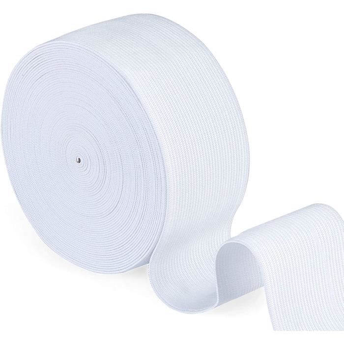 Lot De 2 Élastiques Couture Large 40mm X 10m - Noir & Blanc - Bande Élastique Douce Et Robuste Pour Pantalons, Jupes, Ceintures Et DIY