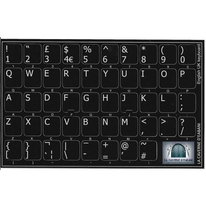 Touches Souples Autocollantes Stickers Clavier Anglais English QWERTY UK -  Cdiscount Informatique