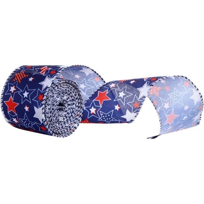 4 Rouleaux De Ruban De Noël Avec Étoiles Argentées - Décoratif Pour Emballage Cadeaux Et DIY - 200 Cm X 4.8 Cm