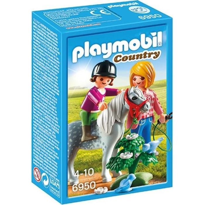 PLAYMOBIL 6950 - Country - Cavalière avec Soigneur et Poney