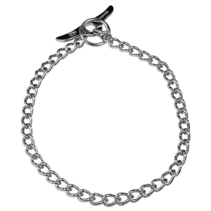 Herm sprenger - collier étrangleur, poils courts, acier chromé - 50 cm