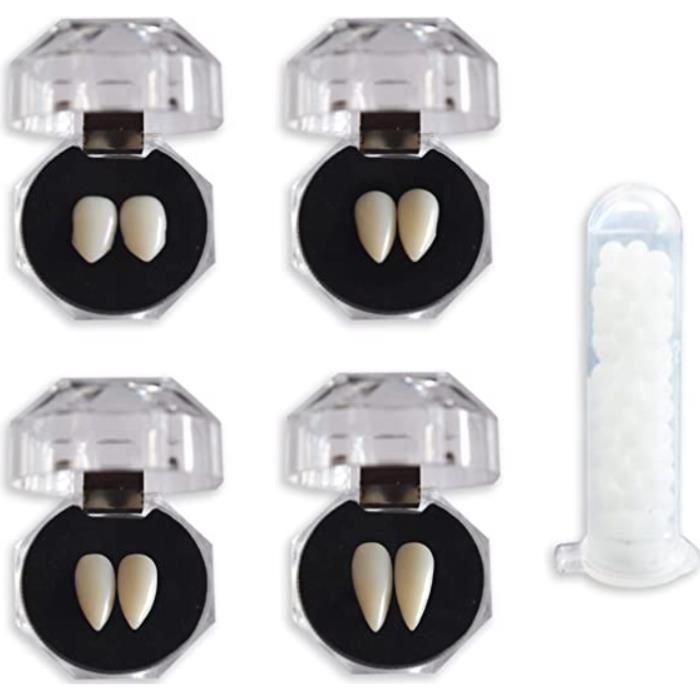 Lot De 3 Paires De Dents De Vampire - 3 Tailles - Dents De Vampire D