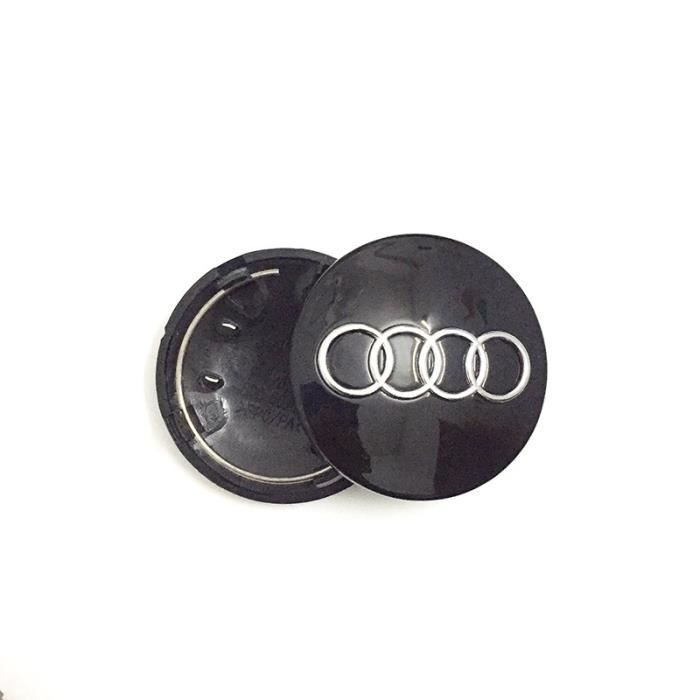 4x Logo Jante Audi Noir 68mm Cache Moyeu Centre De Roue Emblème Ref : 8D0601170