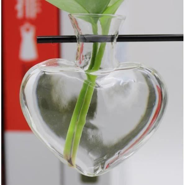 Vases plantes hydroponiques Bouteille en verre en forme de coeur damour - Maison