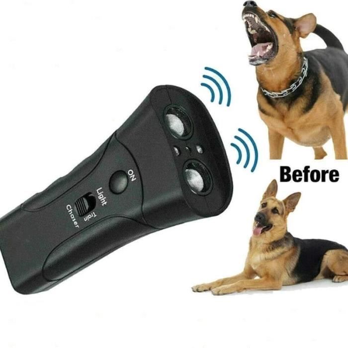 Dispositif anti aboiement pour chien avec lampe de poche LED,