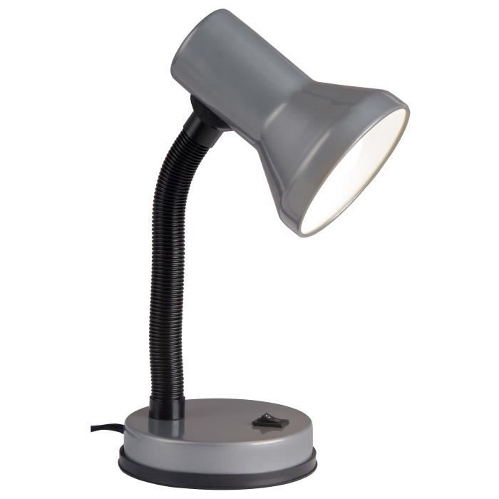 Lampe de bureau - BRILLIANT - Junior - Flexible - Titane et noir - E27 40W Lampe de bureau - BRILLIANT - Junior - Flexible - Titane et noir - E27 40W