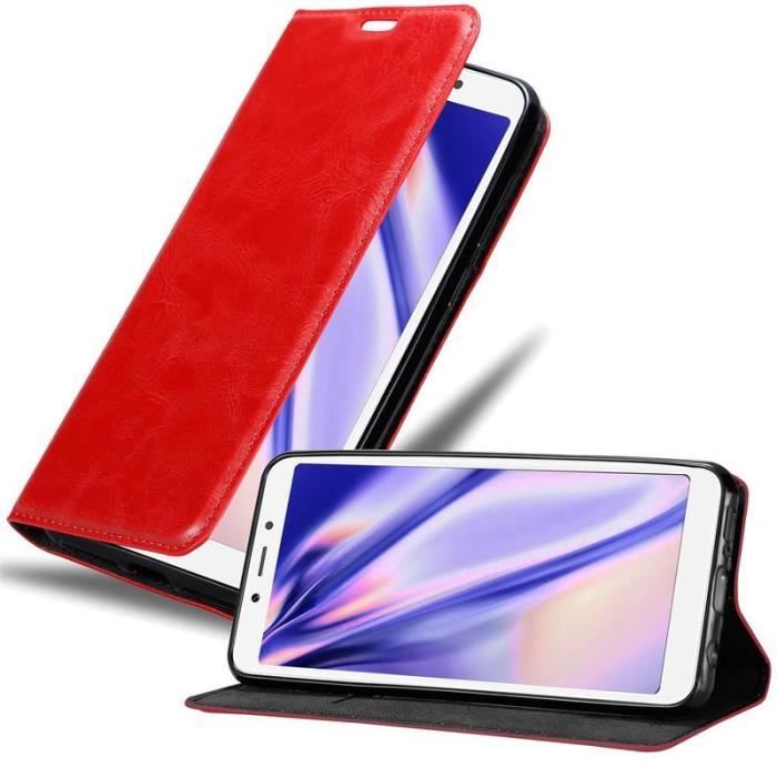 Coque Portefeuille Magnétique Pour Nokia 1 (2017) - Rouge Pomme - Stand Horizontal Et Porte-Cartes