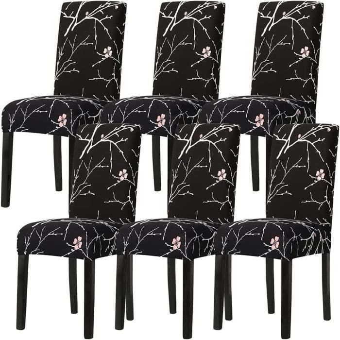 Housse De Chaise Extensible Jacquard 6 Pièces – Beige Élégant, Lavable Et Anti-Taches Pour Salle à Manger, Mariage, Hôtel