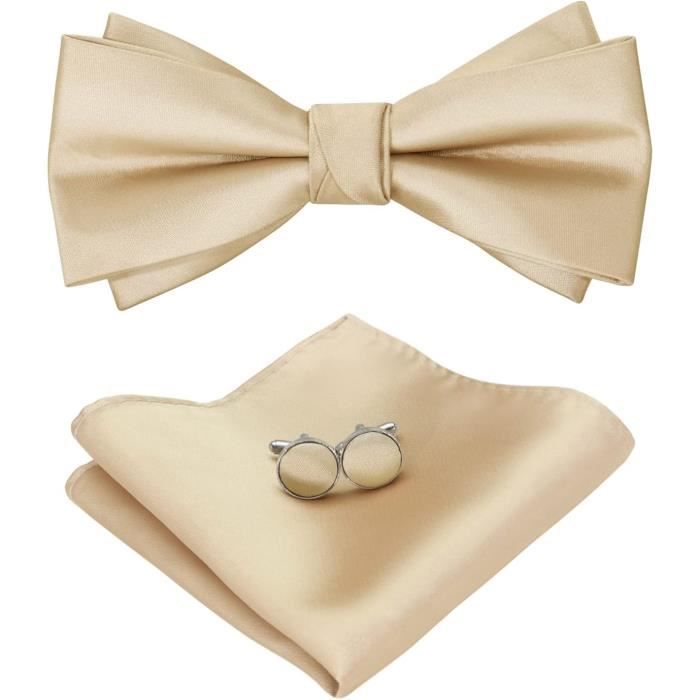 Nœud Papillon En Satin Gris - Fait Main, Style Vintage Années 70 - Pré-noué Et Réglable