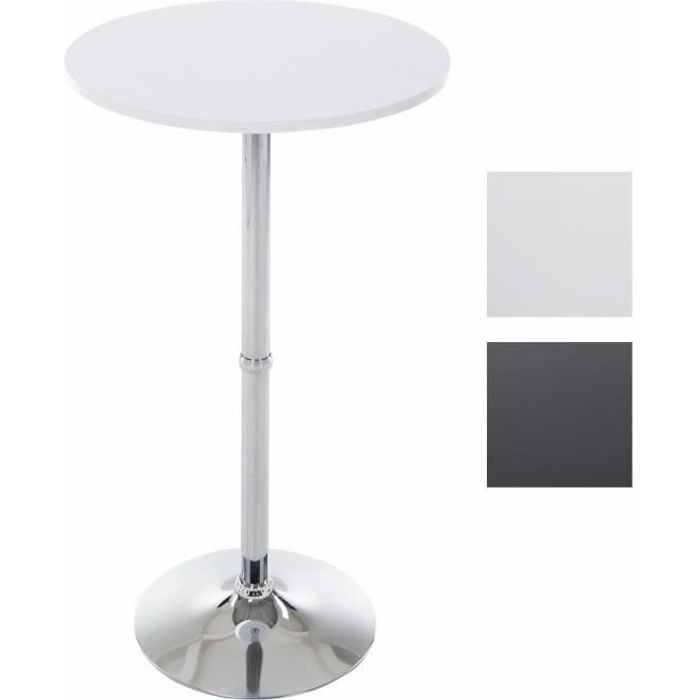 table de bar ronde en bois - clp - mange debout diamètre 60 cm - blanc - métal