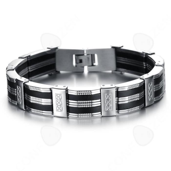 Bracelet En Onyx Noir Pour Homme - France Minéraux - Réf F01-623 - Sans Fermoir - Neuf Avec étiquettes