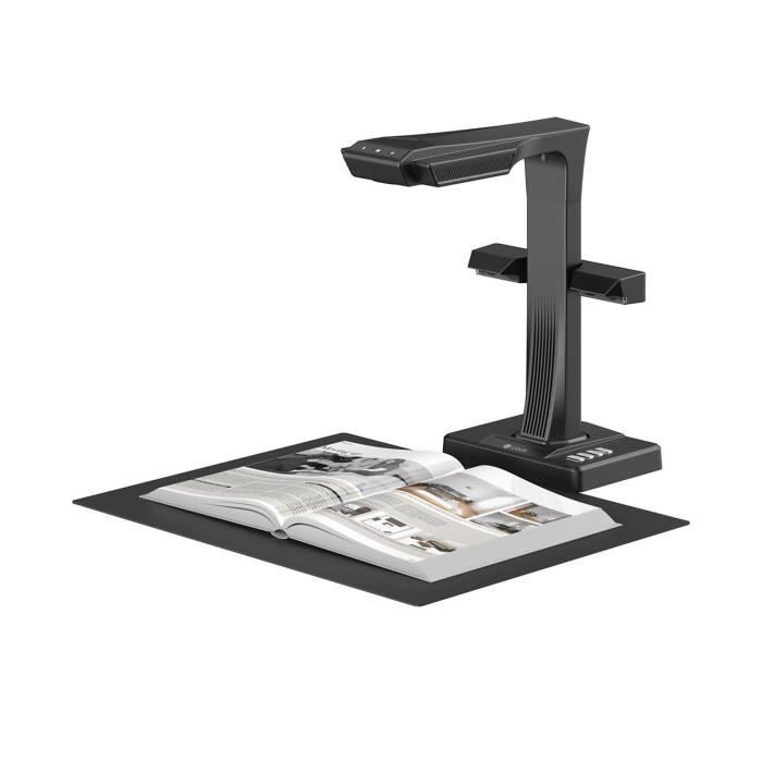 Scanner CZUR ET25 Pro – 330 DPI Résolution 25 Megapixels Fonction OCR Vitesse de Numérisation 1.5S – Noir