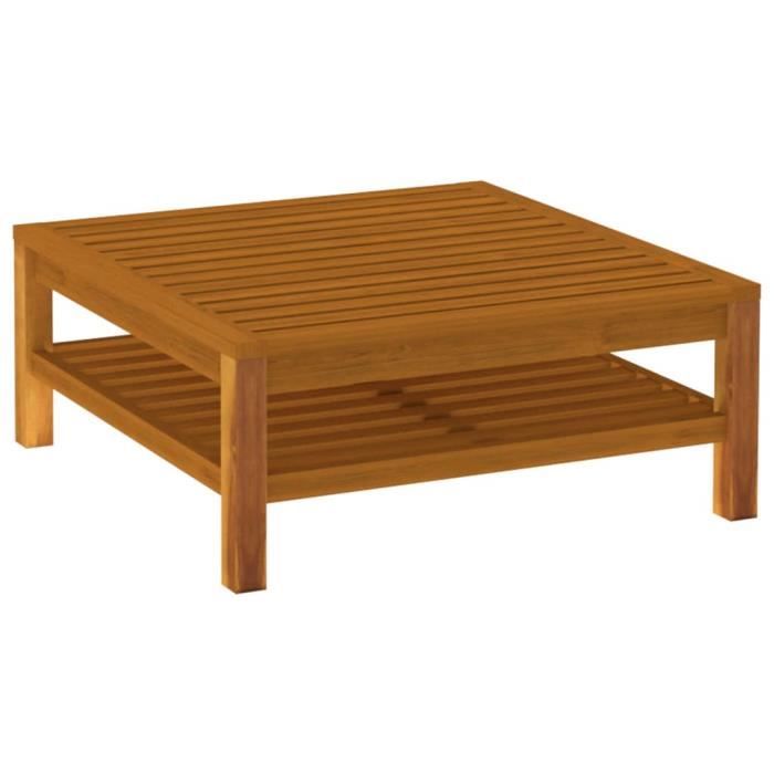 DUOKON - Table basse 65x65x35 cm Bois dacacia solide
