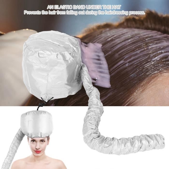 Welltop Casque Pour Séchage Cheveux, Capuchon De Séchage Doux Vapeur Réglable à La Main Utilisé Pour Le Séchage Convient à Toutes Les Tailles De Tête Et De Cheveux (argent