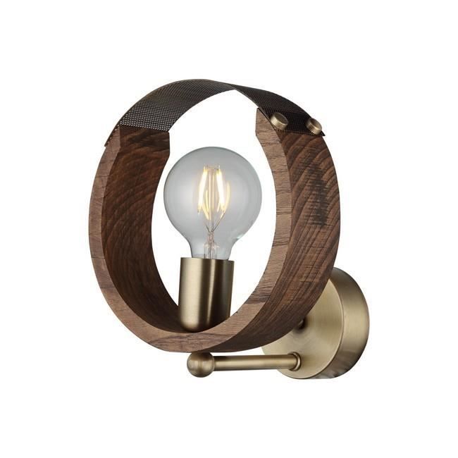 Homemania Lampe Murale, Métal, Blanc, Bois