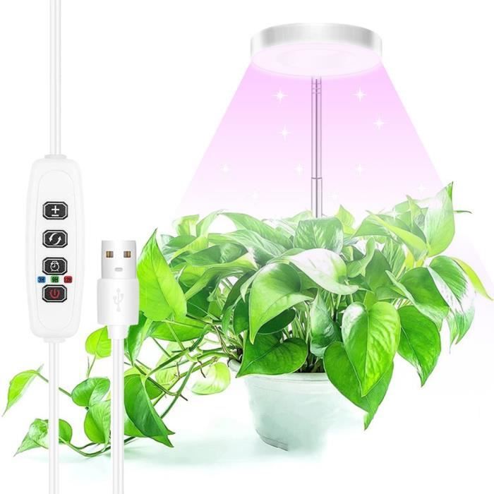 Lampes de culture pour plantes d'intérieur, lumières de plantes à spectre  complet pour la culture en intérieur, lumière de croissance LED réglable en  hauteur avec base, lampe de croissance avec minuterie automatique