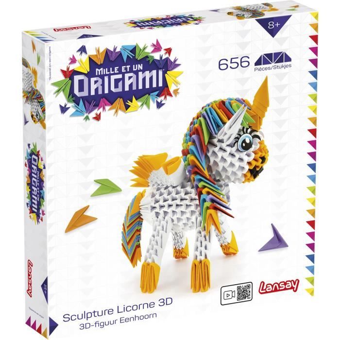 Mille Et Un Origami - Sculpture Licorne 3D - Pliage & Sculpture - Lansay