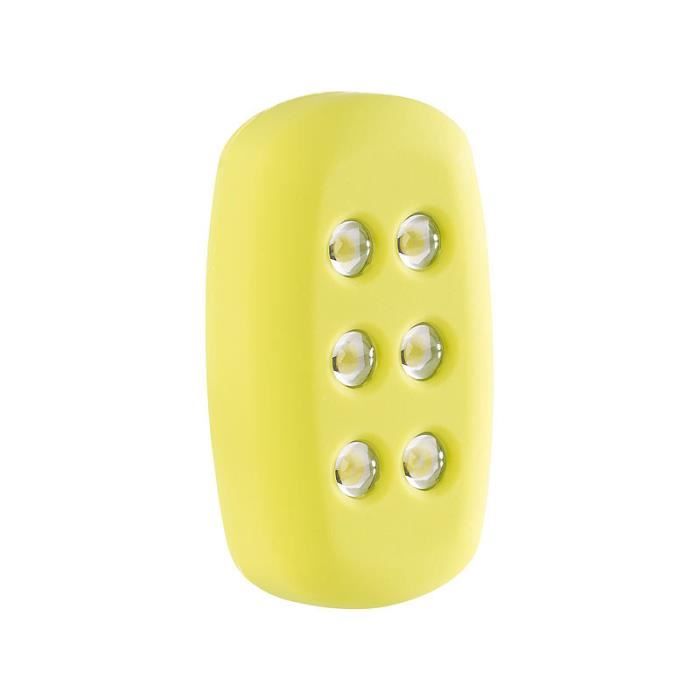 Lampe de sécurité - LUNARTEC - 6 LED - 15 lm - Jaune fluo - Rechargeable USB