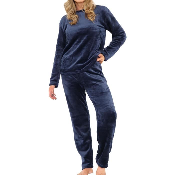 Pyjama Femme Hiver En Polaire - Haut Et Pantalon Avec Poches - Doux, Chaud, Coupe Ample