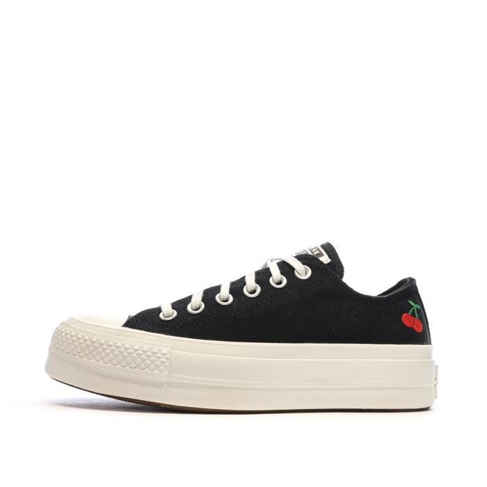 Converse Converse Chuck Taylor All Star Lift Platform Cherries Ox Chaussures pour Femme Noir A08862C