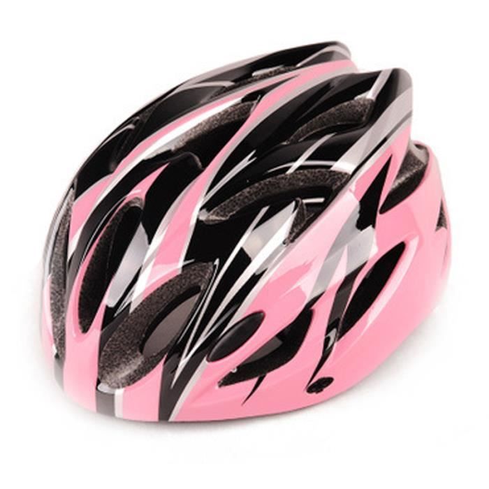 Casque de vélo de route ultra-léger réglable pour adulte - Marque luxe - Noir/Rose